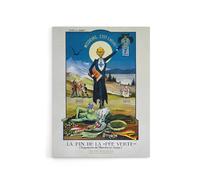 Artery8 Swiss Vintage Anti Absinthe Advert Canvas Wall Art Print in Blue | Size: W24" x H32" Artery8 Blue W24" x H32"