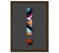 Wee Blue Coo Symbol ! Exclamation Mark Point Bright Planets Decorative Graffiti Mural Alphabet Initial Stencil Artwork Framed Wall Art Print A4