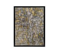 Artery8 Tableau No 2 Composition No VII Mondrian Framed Canvas Wall Art Print in Grey | Size: W12" x H16" Artery8 Grey W12" x H16"