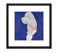 Artery8 Takehisa The Lark Japan Painting 8X8 Inch Square Wooden Framed Wall Art Print Picture with Mount in Black Artery8 Black