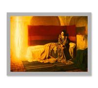 Artery8 Tanner The Annunciation A4 Artwork Framed Wall Art Print in Light Grey Artery8 Light Grey