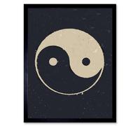 Artery8 Taoist Philosophy Yin Yang Black White Affiche Framed Wall Art | Size: W12" x H16" Artery8 Black W12" x H16"