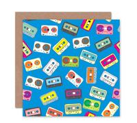 Artery8 Tape Cassette Retro Music Colourful Pattern Art Card Artery8 Multicolor