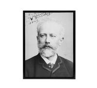 Artery8 Tchaikovsky Autographed Portrait Framed Canvas Wall Art Print in Grey | Size: W24" x H32" Artery8 Grey W24" x H32"