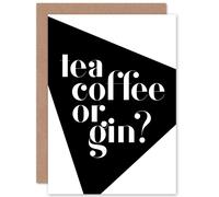 Artery8 Tea Coffee Or Gin Greetings Card in Black Artery8 Black