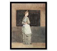 Artery8 Teacher with Blackboard Winslow Homer Framed Wall Art Print in Brown | Size: A4 Artery8 Brown A4