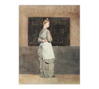 Artery8 Teacher with Blackboard Winslow Homer Wall Art Poster Print in Brown | Size: W18" x H24" Artery8 Brown W18" x H24"