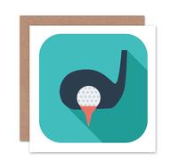 Artery8 Tee Shot Golf Sport Lover Golfing Graphic Design Card Artery8 Multicolor