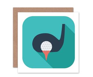 Artery8 Tee Shot Golf Sport Lover Golfing Graphic Design Card Artery8 Multicolor