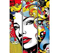 Artery8 Teen Girl Comic Book Style Vibrant Patterns Abstract Triptych Portrait Bedroom Extra Large XL Wall Art Poster Print