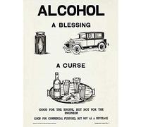 Artery8 Temperance Movement Alcohol Warning Bless Curse Ad Unframed Wall Art Print Poster Home Decor Premium