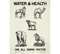 Artery8 Temperance Prohibition Alcohol Water Health Animals Art Print Canvas Premium Wall Decor Poster Mural