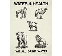 Artery8 Temperance Prohibition Alcohol Water Health Animals Large Wall Art Poster Print Thick Paper 18X24 Inch
