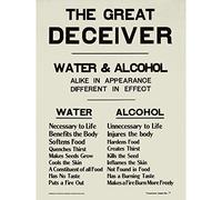 Artery8 Temperance Promoting Prohibition Alcohol Deceiver Premium Wall Art Canvas Print 18X24 Inch