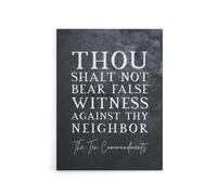 Artery8 Ten Commandments False Witness Bible Quote Canvas Wall Art Print in Grey | Size: W12" x H16" Artery8 Grey W12" x H16"