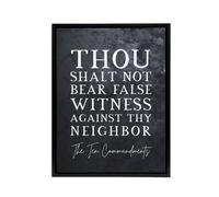 Artery8 Ten Commandments False Witness Bible Quote Framed Canvas Wall Art Print in Grey | Size: W24" x H32" Artery8 Grey W24" x H32"