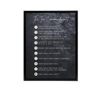 Artery8 Ten Commandments From God Bible Quote Framed Canvas Wall Art Print in Grey | Size: W24" x H32" Artery8 Grey W24" x H32"