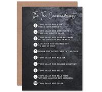 Artery8 Ten Commandments From God Christian Bible Verse Quote Scripture Typography Sealed Greeting Card Plus Envelope Blank inside