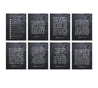 Artery8 Ten Commandments John 3:16 I Am The Way Bible Scripture Unframed Poster Art Print Mixed Pack of 8 A4