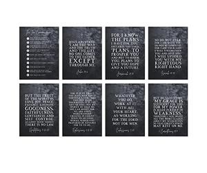 Artery8 Ten Commandments John 3:16 I Am The Way Bible Scripture Unframed Poster Art Print Mixed Pack of 8 A4