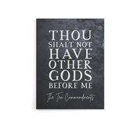 Artery8 Ten Commandments No Other Gods Bible Quote Canvas Wall Art Print in Grey | Size: W18" x H24" Artery8 Grey W18" x H24"
