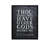 Artery8 Ten Commandments No Other Gods Bible Quote Framed Canvas Wall Art Print in Grey | Size: W12" x H16" Artery8 Grey W12" x H16"
