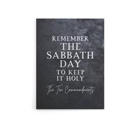 Artery8 Ten Commandments Sabbath Bible Quote Canvas Wall Art Print in Grey | Size: W12" x H16" Artery8 Grey W12" x H16"