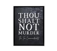 Artery8 Ten Commandments Shalt Not Kill Bible Quote Framed Canvas Wall Art Print in Grey | Size: W18" x H24" Artery8 Grey W18" x H24"