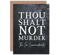 Artery8 Ten Commandments Thou Shalt Not Murder Christian Bible Verse Quote Scripture Typography Sealed Greeting Card Plus Envelope Blank inside