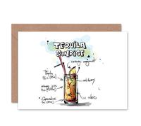 Artery8 Tequila Sunrise Cocktail Drink Friendship Card Artery8 Multicolor