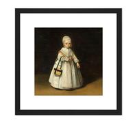 Artery8 Ter Borch Helena Van Der Schalcke Child Painting 8X8 Inch Square Wooden Framed Wall Art Print Picture with Mount in Black Artery8 Black