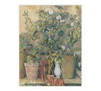 Artery8 Terracotta Pots and Flowers By Paul Cezanne Wall Art Print 12X16 : Botanical themed still life capturing natural grace perfect for garden room or hallway