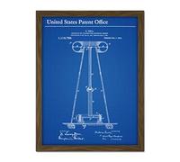 Artery8 Tesla Electrical Energy Transmitter 1914 Vintage Patent Artwork Framed Wall Art Print 18X24 Inch