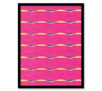 Artery8 Textile Pattern Vibrant Pink Vintage Japan Framed Wall Art Print Korin | Size: A4 Artery8 Pink A4