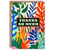 Artery8 Thank You Card Thanks So Much Plant Lover Bold Botanical Leaves Artery8 Multicolor