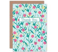 Wee Blue Coo THANK YOU CARD - FLORAL PATTERN CUTE TYPOGRAPHY