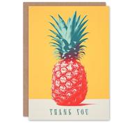 Artery8 Thank You Greeting Card Funky Tropical Pineapple Fruit For Him Her
