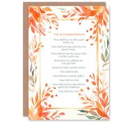 Artery8 The 10 Commandments Old Testament Orange Bible Christian Birthday Card Artery8 Orange