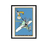 Artery8 The Aeroplegasus Motor Anzani Advert Jung Framed Canvas Wall Art Print in Blue | Size: W18" x H24" Artery8 Blue W18" x H24"