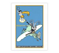 Artery8 The Aeroplegasus Motor Anzani Advert Jung Wall Art Poster Print in Blue | Size: W18" x H24" Artery8 Blue W18" x H24"