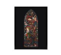 Artery8 The Annunciation Stained Glass Framed Canvas Wall Art Print Burne Jones | Size: W24" x H32" Artery8 Multicolor W24" x H32"