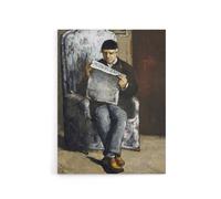 Artery8 The Artists Father Reading Newspaper Cezanne Canvas Wall Art Print | Size: W24" x H32" Artery8 Multicolor W24" x H32"