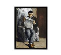 Artery8 The Artists Father Reading Newspaper Cezanne Framed Canvas Wall Art | Size: W12" x H16" Artery8 Multicolor W12" x H16"
