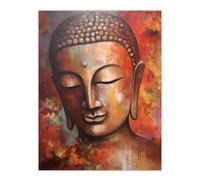 The Autumn Buddha Meditate Buddhist Statue Acrylic Painting Relaxation Spa Treatment Room Art Extra Large XL Wall Art Poster Print Artery8 Multi W24 inch x H32 inch