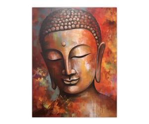 Artery8 The Autumn Buddha Meditate Buddhist Statue Acrylic Painting Relaxation Spa Treatment Room Art Extra Large XL Wall Art Poster Print