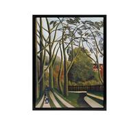 Artery8 The Banks of the Bievre Black Framed Canvas Wall Art Print 24X32 Artwork By Rousseau : Peaceful River Scene Print Perfect For Lounge Or Office Creating Calm With Natural Beauty