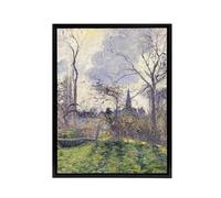 Artery8 The Bell Tower of Bazincourt Pissarro Black Framed Canvas Art Print | Size: W18" x H24" Artery8 Multicolor W18" x H24"