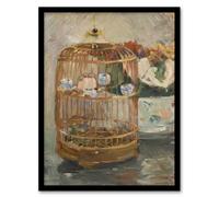Artery8 The Bird Cage Still Life Painting Morisot Framed Wall Art Print | Size: A4 Artery8 Multicolor A4