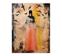 Artery8 The Bird Queen By Shannon Blacksmith Woman Portrait Raven Blackbirds Emo Large Wall Art Poster Print Thick Paper 18X24 Inch