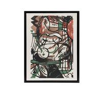 Artery8 The Birth of Horses Abstract Franz Marc Vintage Framed Canvas Wall Art in White | Size: W24" x H32" Artery8 White W24" x H32"